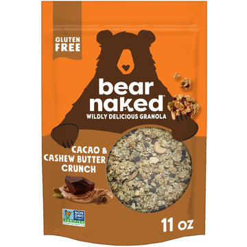 Bear Naked Granola Cereal, Vegan And Gluten Free, Breakfast Snacks, Cacao And Cashew Butter, 11Oz Bag (1 Bag)