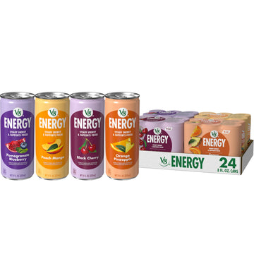 V8 Energy Drink Variety Pack, 4 Flavors, 8 Fl Oz Can, Case of 24, Model 200000027235