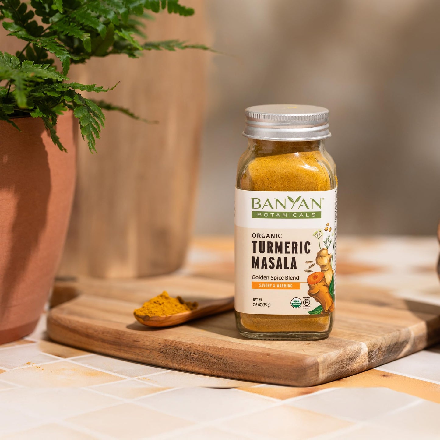 Banyan Botanicals Turmeric Masala Spice Mix - Organic Ayurvedic Spice Blend - Warming & Savory Cooking Spices With Organic Turme