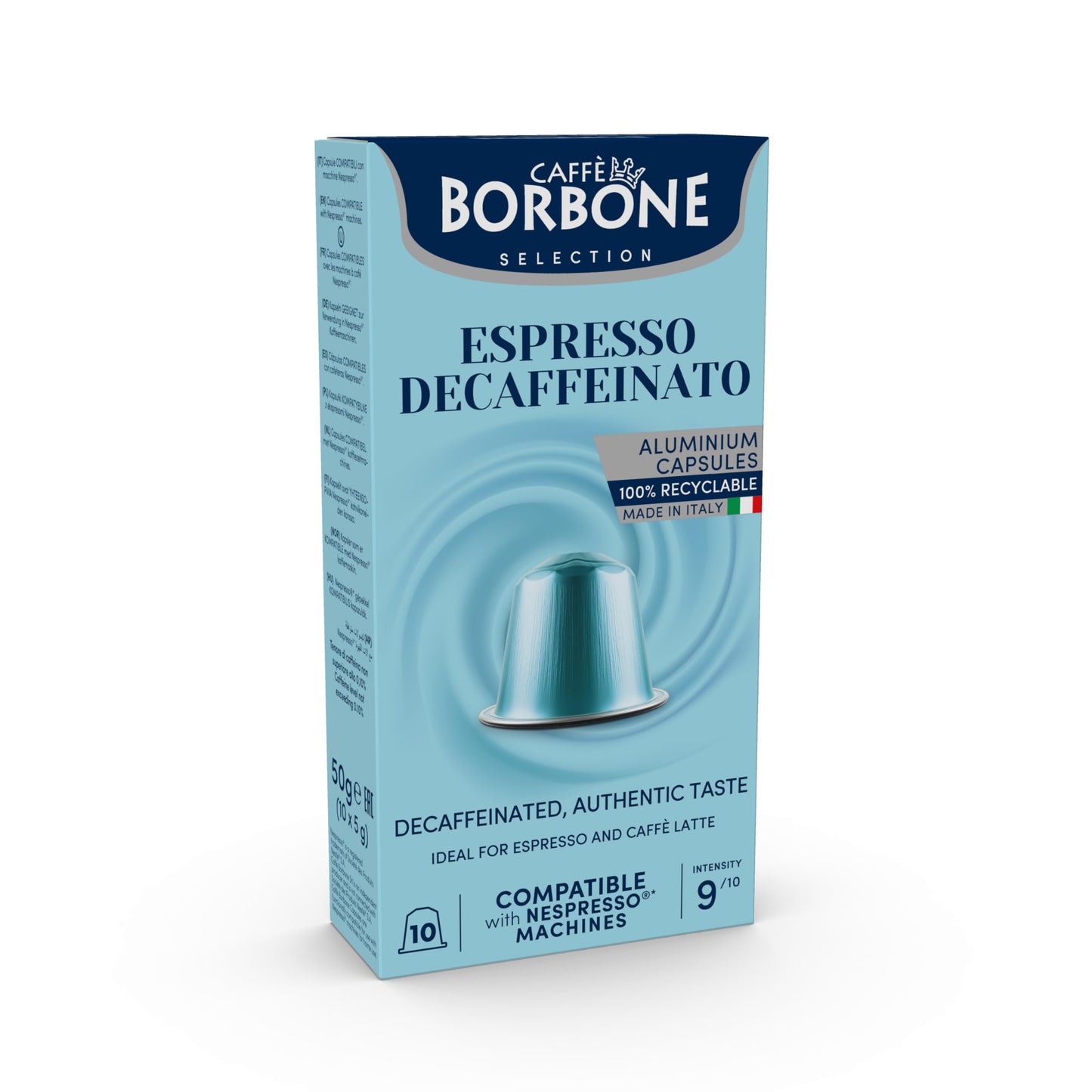 Caffè Borbone Decaffeinated Aluminum compact pieces for Nespresso, Medium Roast, 100 Count