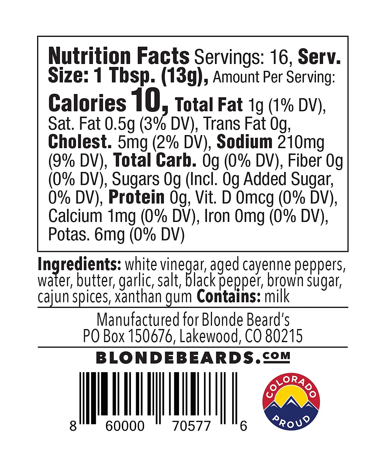 Blonde Beard'S Black Magic Buffalo Sauce - (Medium/Hot) - Gourmet, Award Winning Sauce With Black Pepper, Cajun & Garlic - Made