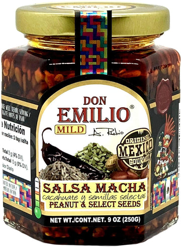 Don Emilio Salsa Macha - Authentic Mexican Spicy Chili Oil, 9 oz Glass Jar