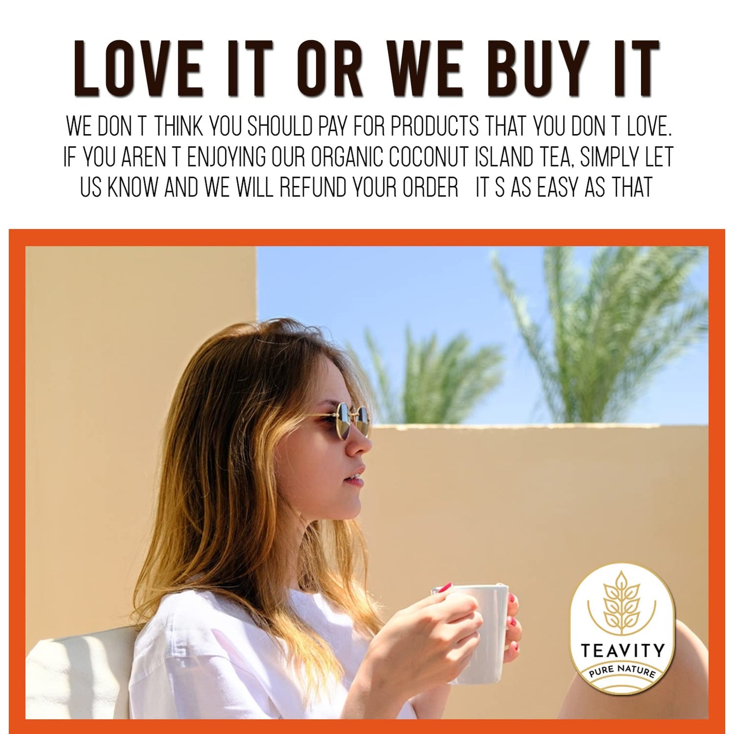 Teavity Organic Coconut Island Tea Pods, Recyclable Single-Serve, Compatible with Keurig 2.0, 36 Count