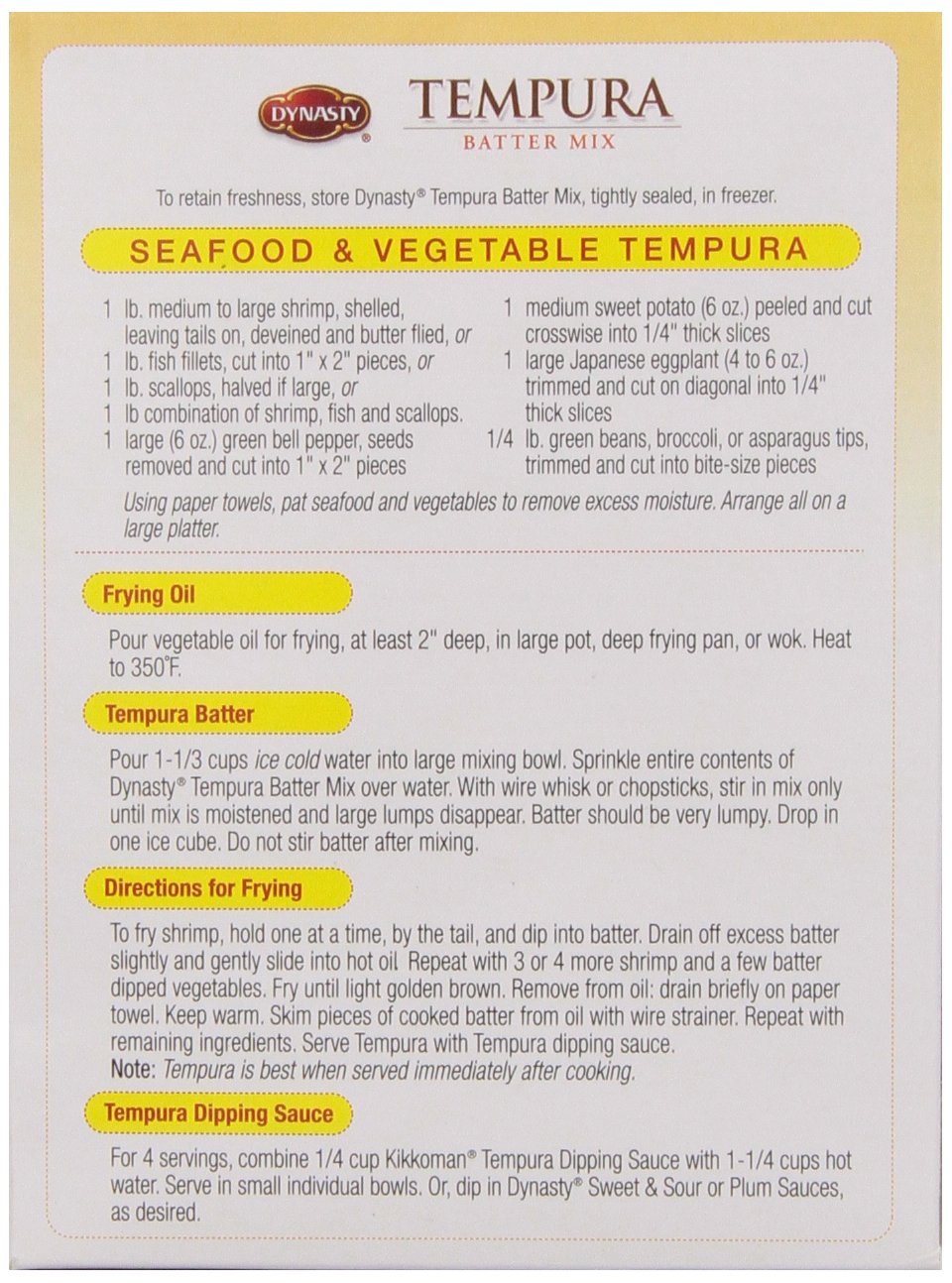 Dynasty Batter Mix Tempura, 8-Ounces (Pack Of6)
