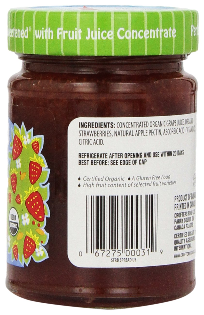 Crofters Organic Strawberry Fruit Spread, 10 Oz, 100% Natural, Gluten-Free