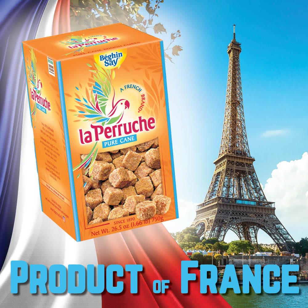 La Perruche Brown Sugar Cubes, 750g (26.5 oz) - Ideal for Coffee, Pack of 1