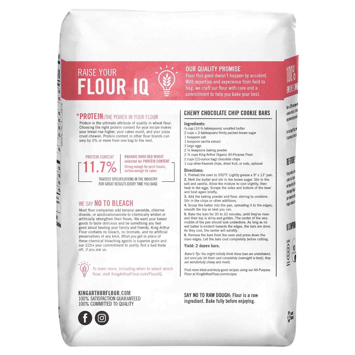 King Arthur Organic All Purpose Artisan Flour - Premium Unbleached Wheat For Baking Bread, Pizza, Cookies & More - 5 Lbs Bulk Pa