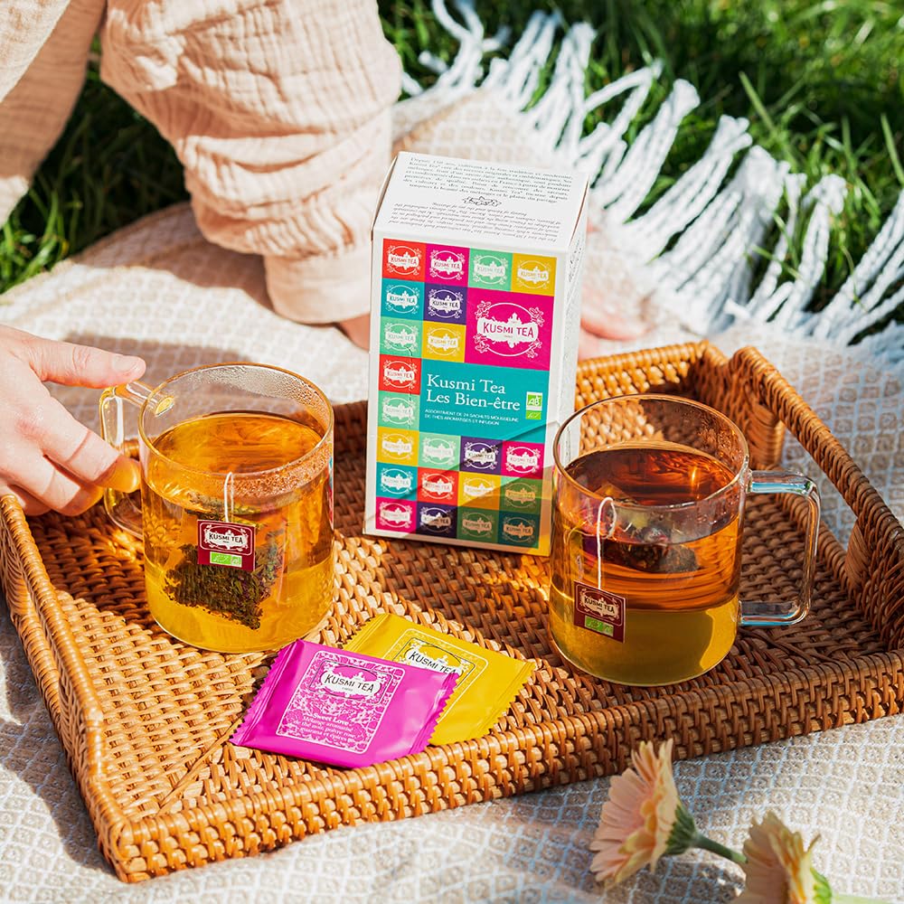 Kusmi Tea - Organic Tea Gift Set - Sampler Assortment Variety Box - Gift Idea For Men And Women - Green Tea, Herbal Tea, Detox T
