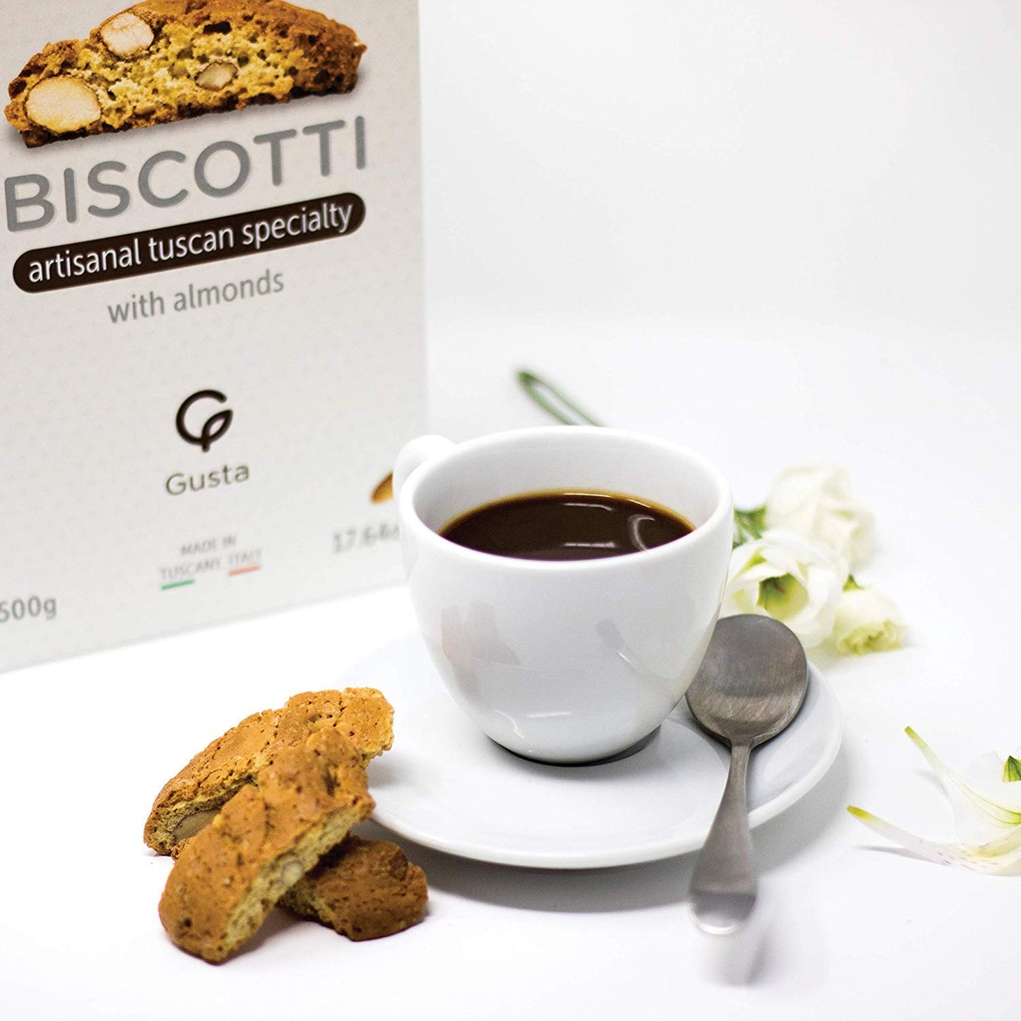 GUSTA Authentic Biscotti Cookies - Classic Almond - 1.10 lb - All Natural Italian