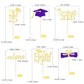 36 Pcs Class Of 2025 Graduation Cupcake Toppers, Gold & Purple Glitter Double-Sided Grad Cap Cake Picks For Party Supplies, 2025