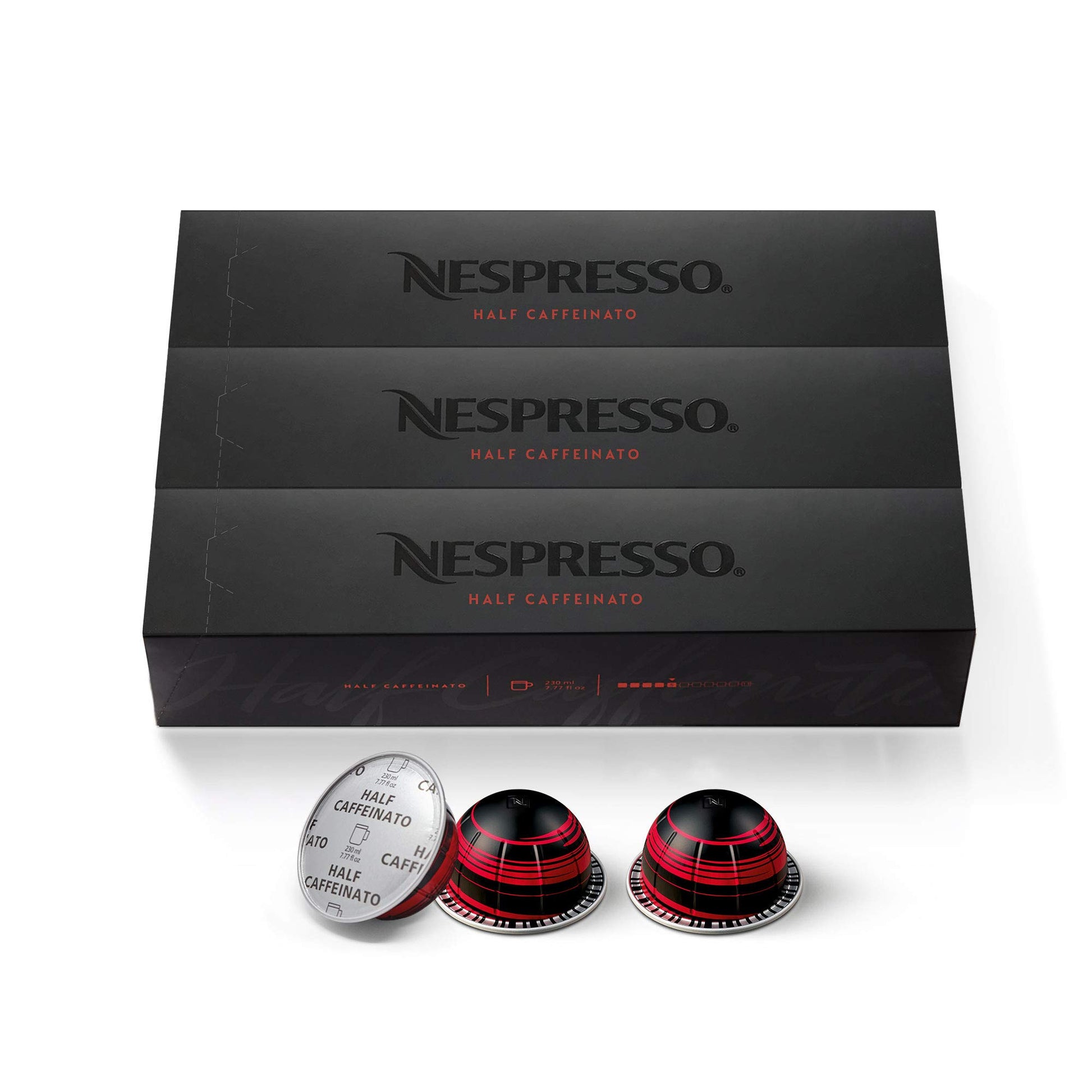 Nespresso Vertuo Half Caffeinato Mild Roast Coffee Pods, 30 Count, Brews 7.8oz, Model Ad-bm6-88696