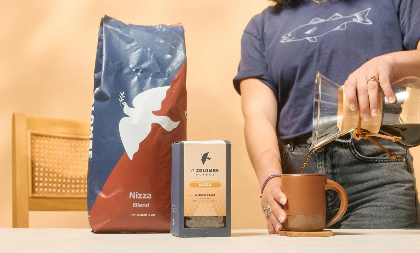 La Colombe Nizza Medium Roast Whole Bean Coffee - 12 Ounce, 4 Pack - Notes of Milk Chocolate, Nuts & Browniewith a Honey-Sweet R