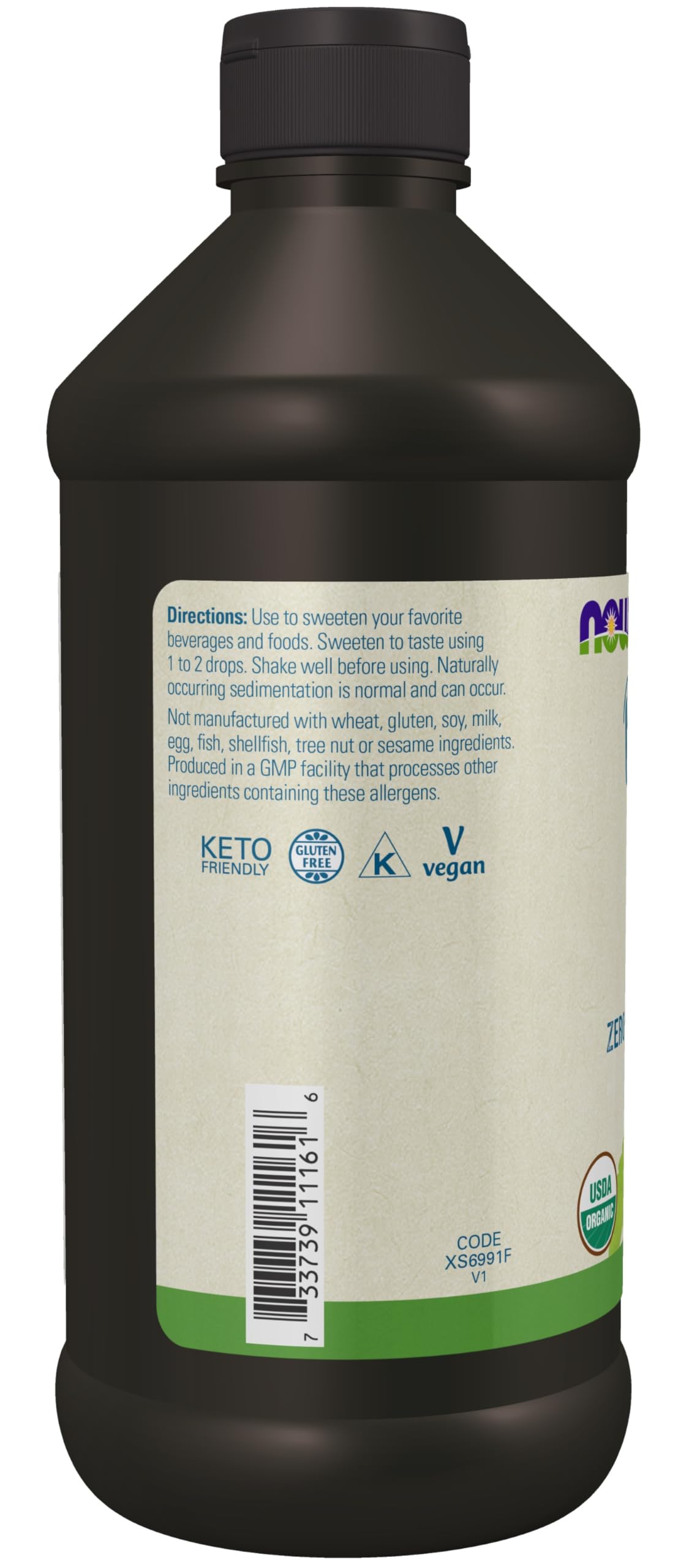 NOW Foods BetterStevia Organic Zero-Calorie Liquid Sweetener  Keto Friendly  Suitable for Diabetics  No Erythritol  16-Ounce