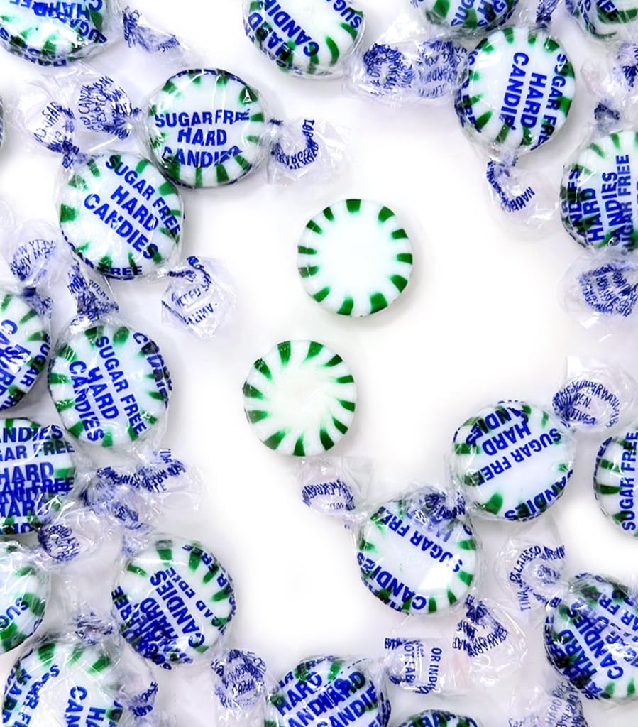 SweetGourmet Sugar-Free Spearmint Starlight Hard Candy | 1 lb | White, Green