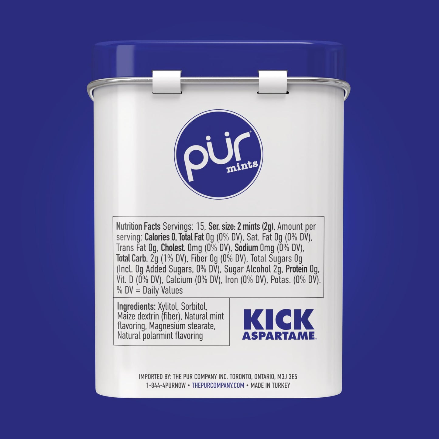 PUR Mints | Aspartame-Free | Made with Xylitol | Sugar-Free  Vegan  Gluten-Free & Keto Friendly | Natural Polar Mint Flavor  30 Pieces (Pack of 12)