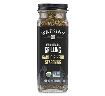 Watkins Organic Grilling Garlic & Herb Seasoning, Non-GMO, Kosher, 2.9 Oz, 1-Pack