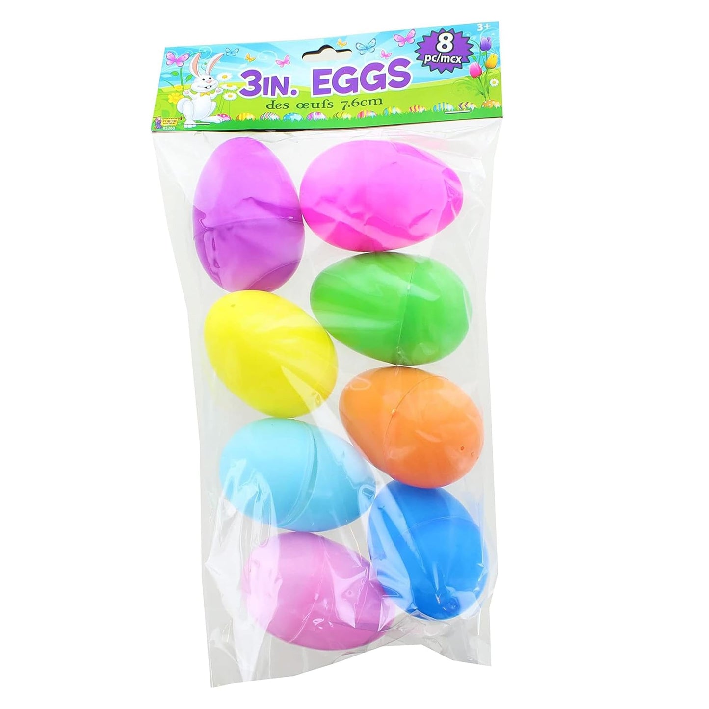Forum Novelties Solid Color 3 Inch Plastic Easter Eggs | Pack of 8