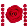 Confect Edible Crimson Pink Roses - 12-Pack Edible Roses for Cake Decoration - Bold Floral Toppers for Desserts- Vegan, Gluten-F