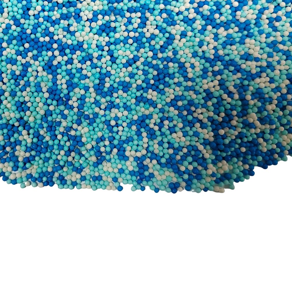 Homankit White And Blue Nonpareils Sprinkles Edible Cookie Decorations Mini Pearls For Decorating Cake, Baking, Cupcake Toppers,