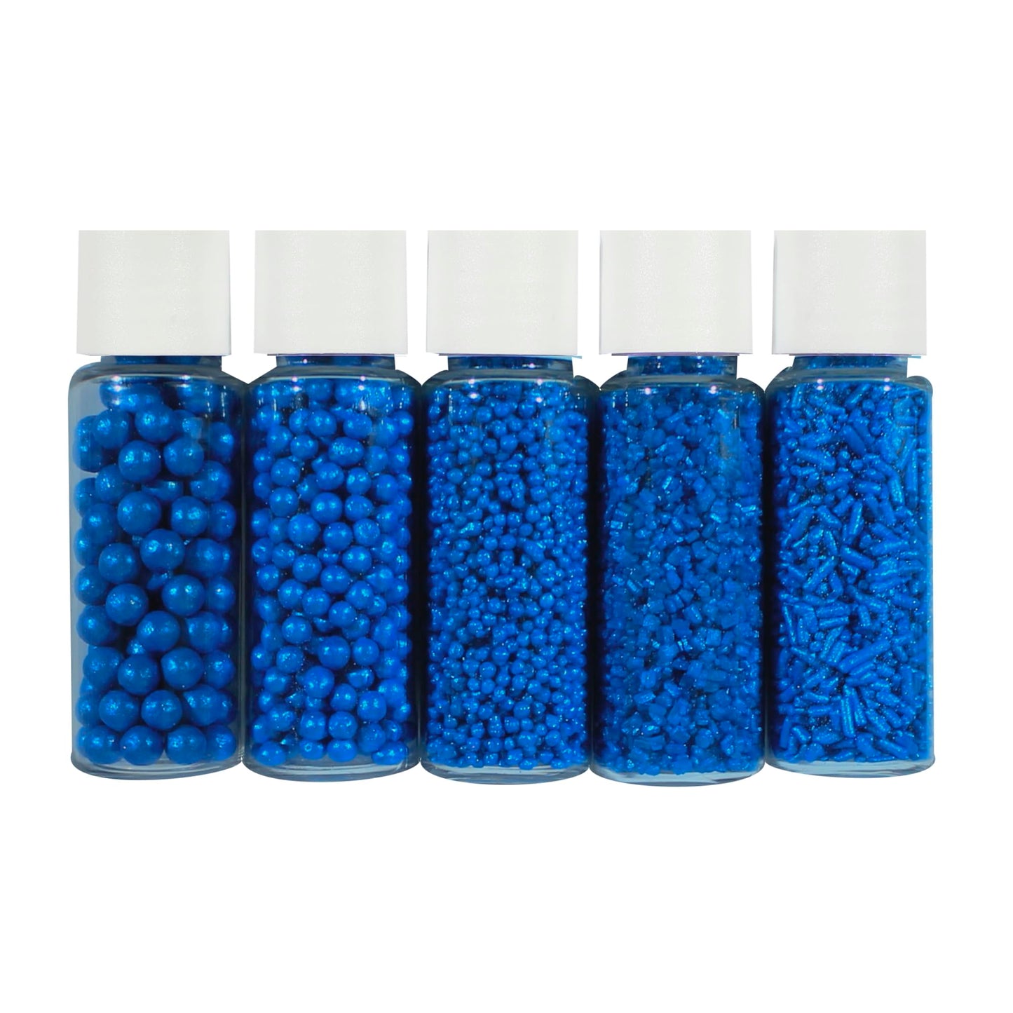Confect Blue Edible Sprinkles - Vegan, Gluten-Free Mix With Jimmies, Pearl Dragees & Sparkling Sugar - Assorted Shades Of Persia