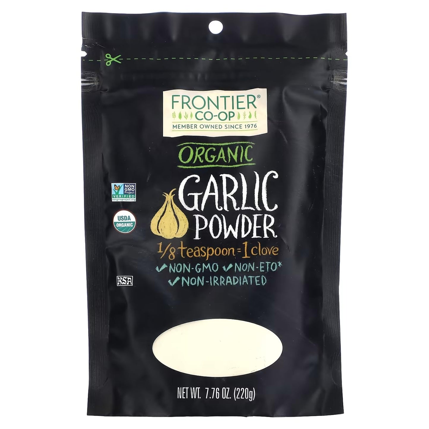 Frontier Co-op Organic Garlic Powder, Non-GMO, Kosher, 7.76-Ounce Bag