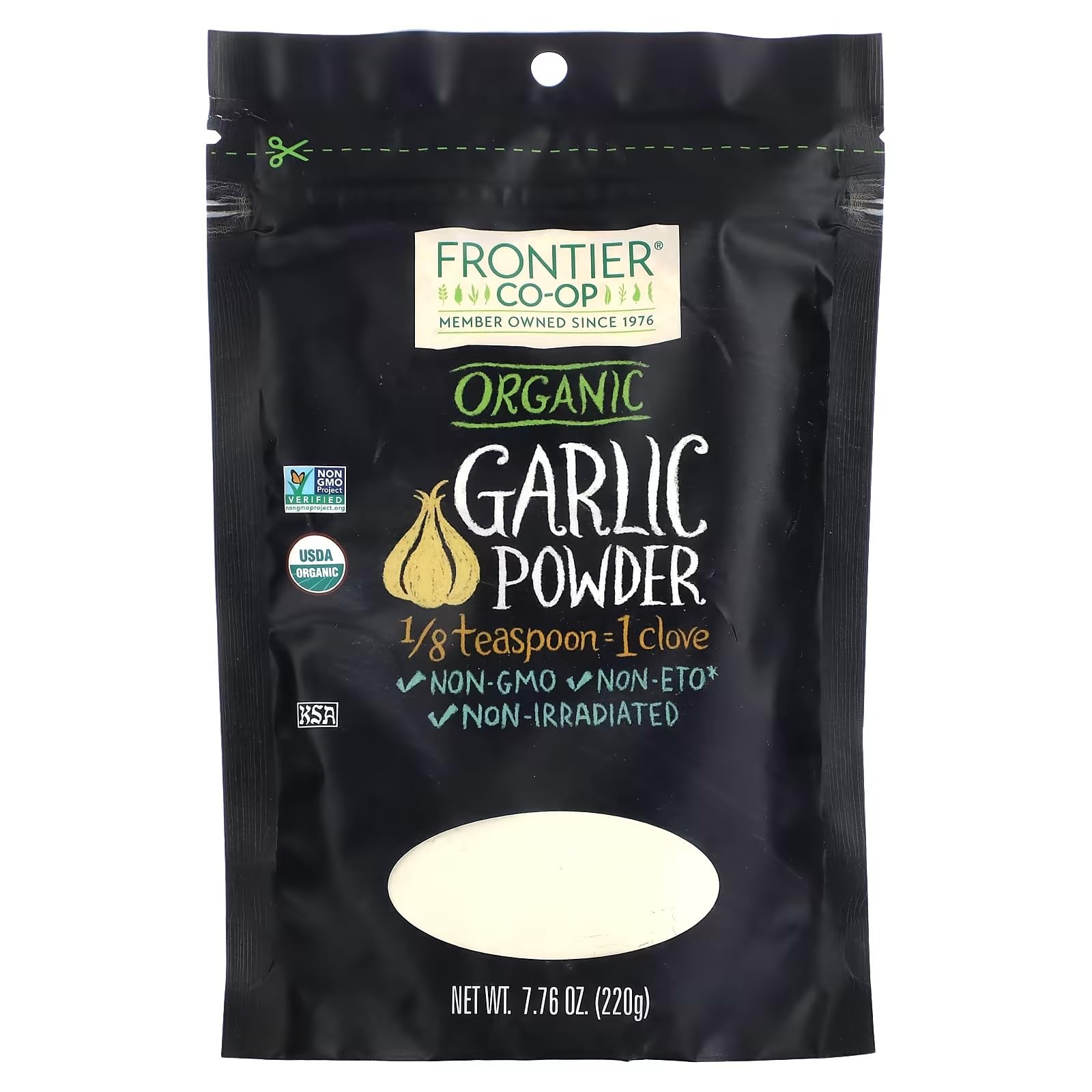 Frontier Co-op Organic Garlic Powder, Non-GMO, Kosher, 7.76-Ounce Bag