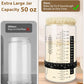 Keafont Sourdough Starter Jar Kit, 50oz Wide Mouth, Black, 1 Pack (Model: KF-GLASS-BK)