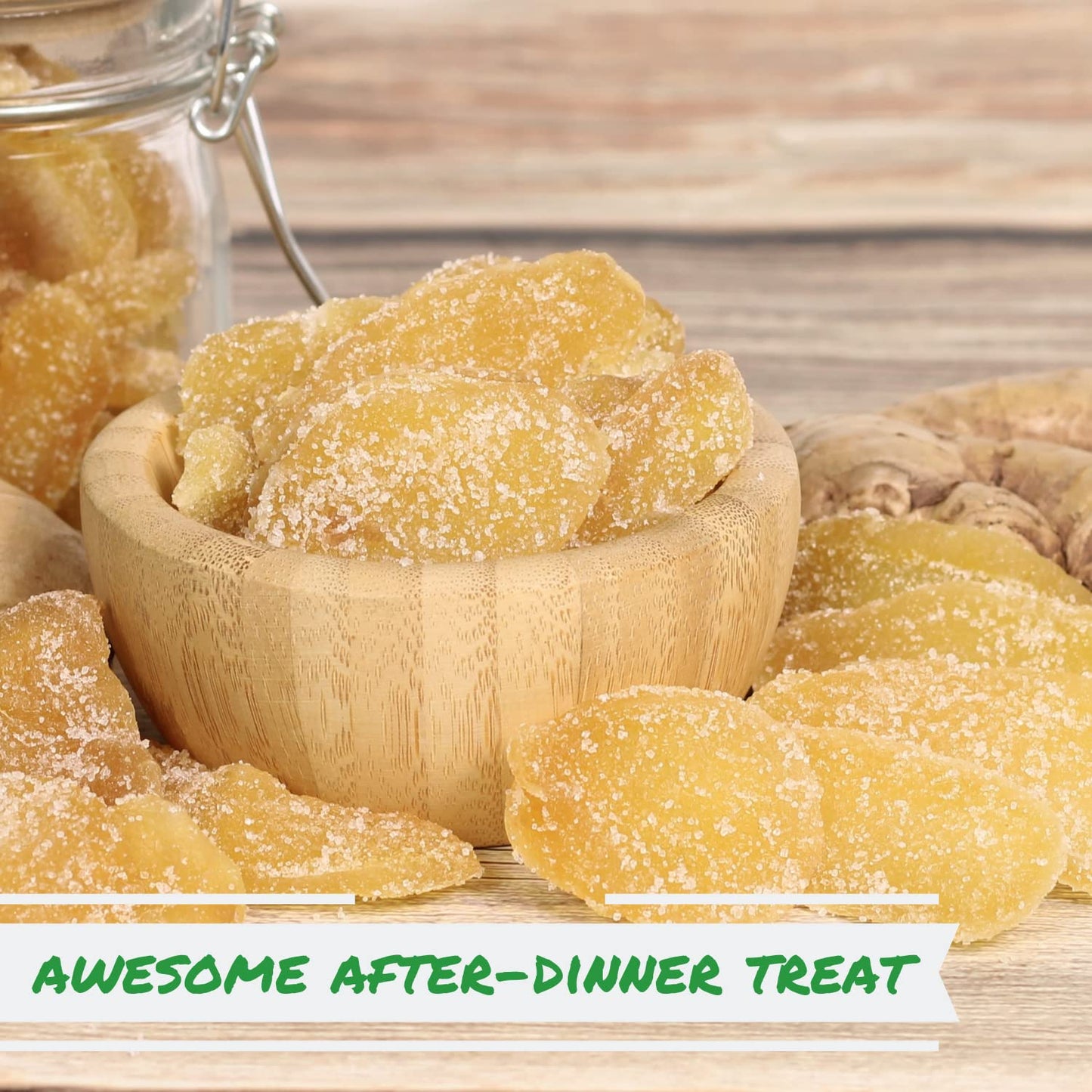 Crystallized Ginger Slices By It'S Delish, 11 Lbs Bulk | Candied Dried Ginger Fruit Chews Natural Candy, Ginger Root With Sugar