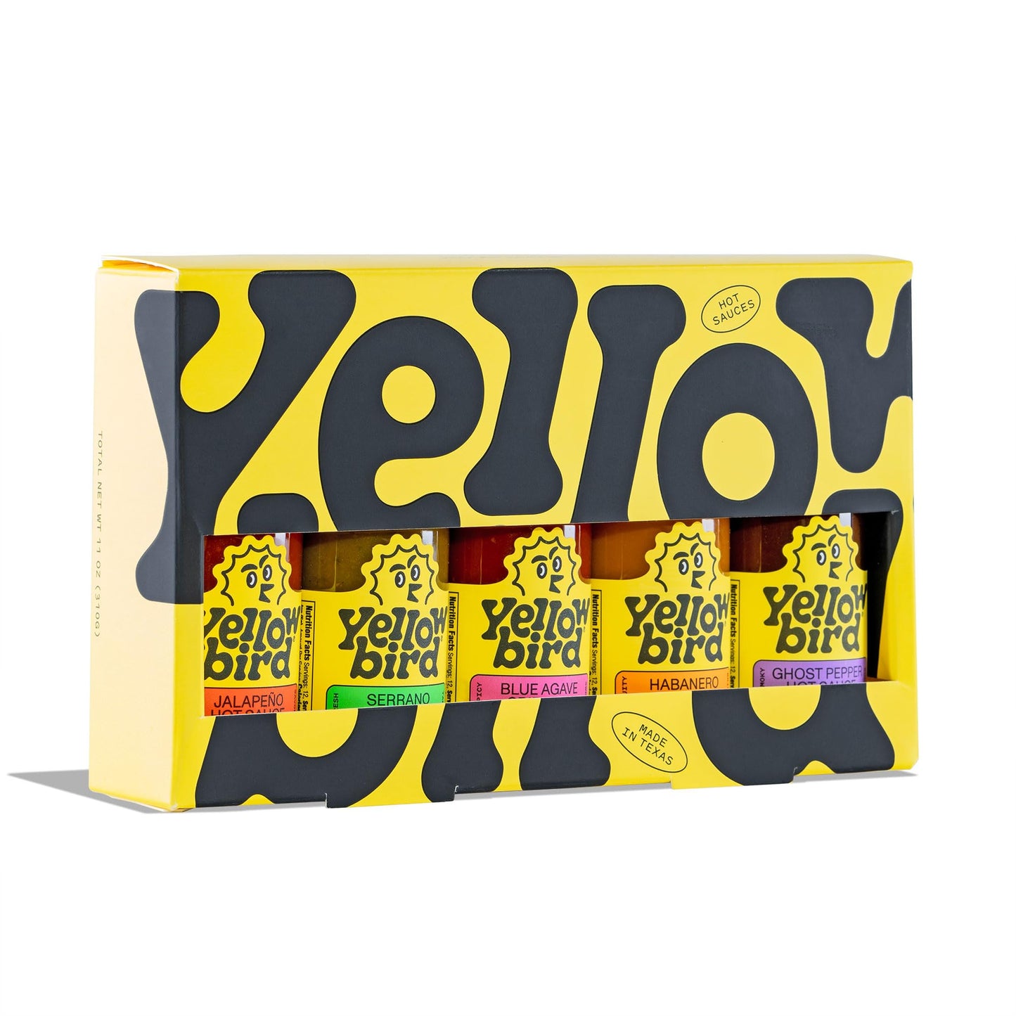 Yellowbird Classic Hot Sauce Variety Set, 5 Flavors, 2.2 oz Travel-Size, Gift Pack, Variety