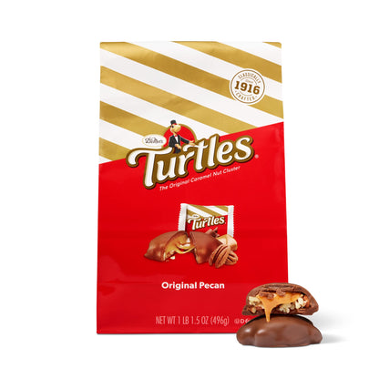 DeMets Turtles Milk Chocolate Caramel Nut Cluster (17.5 Ounce, 1 Bag) | Original Pecan | Perfect Grab-N-Go Snack or Sit & Savor