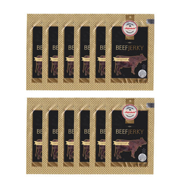 Aufschnitt Grass Fed Beef Jerky - Low Sodium, Certified Kosher - Made in USA - Keto & Halal Friendly - 12 Pack, Original