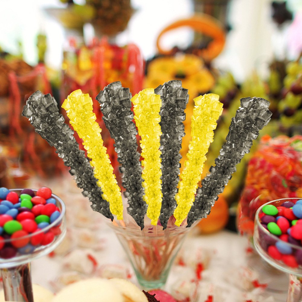 Espeez Rock Candy Sticks - Extra Large Banana Lollipop - 12 Count - Yellow - Individually Wrapped for Parties and Events