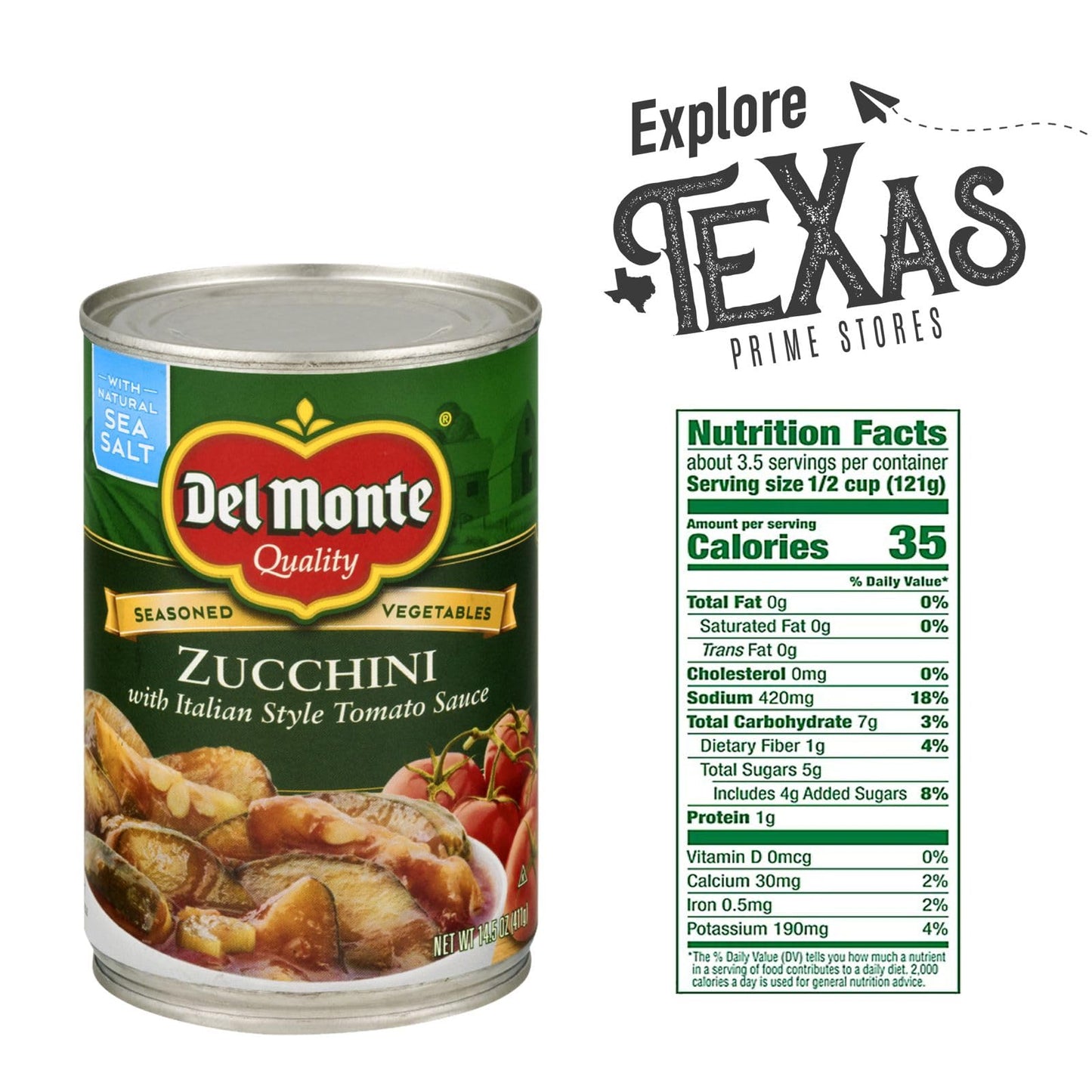 Del Monte - Lavinia Essentials Bundle: 12- Pack Of Zucchini Italian Style Tomato Sauce Canned Vegetables 14.5 Oz Can + 1 Utility