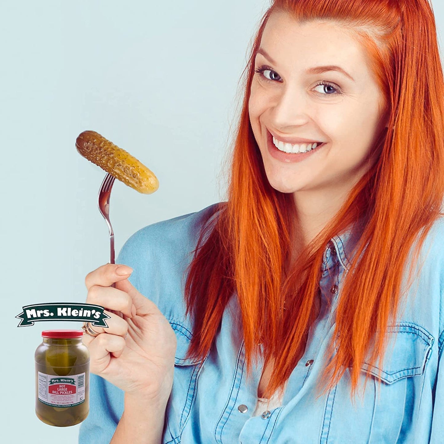 Mrs. Kleins Hot Dill Pickles Spicy Pickles Bold Dill Pickle Snack Made With Natural Ingredients | Kosher, Low Carb, Gluten Free