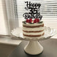 YCTHUNFISH 35th Birthday Cake Topper Glitter Heart Star Black Bamboo Decoration