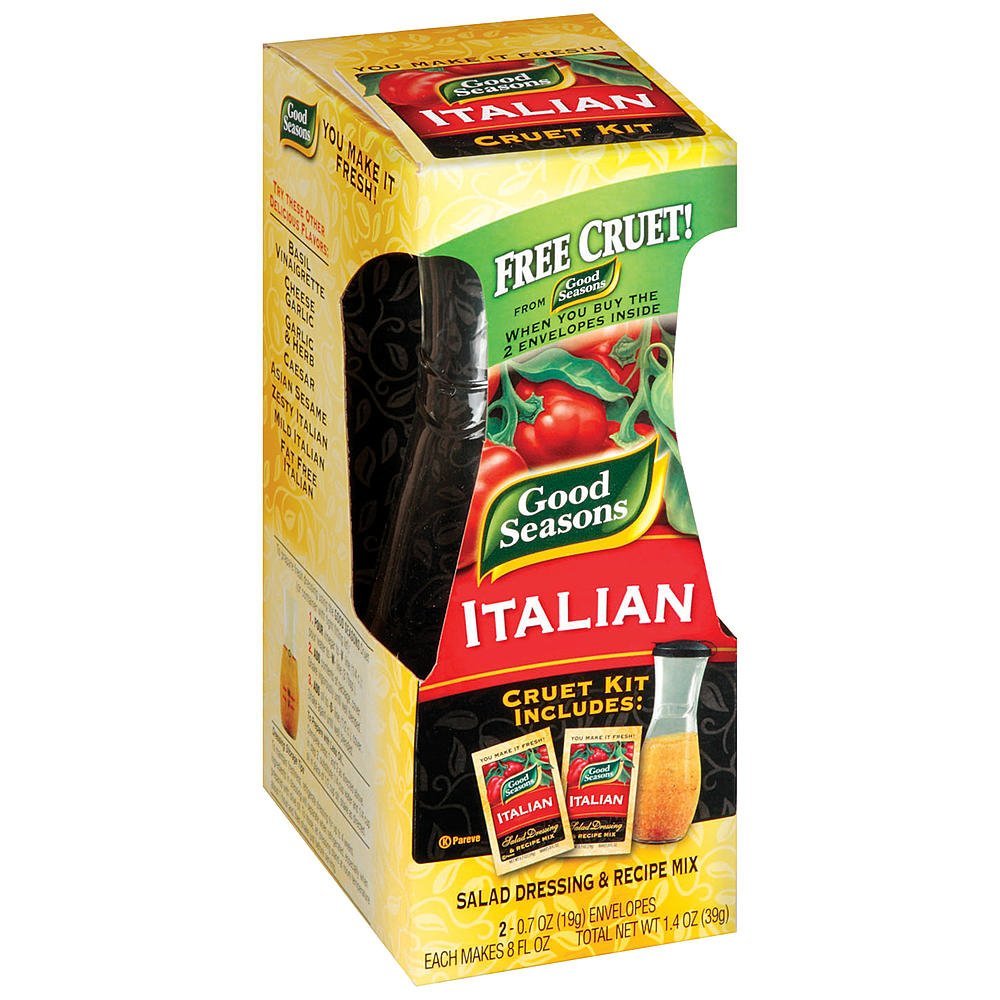 Good Seasons Salad Dressing and Recipe Mix With Cruet, Italian, 2 Count (Pack of 1)