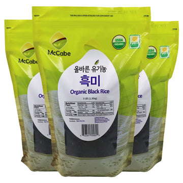 McCabe Organic Black Rice - Gluten Free Black Rice - Rich in Fiber & Minerals | USDA and CCOF Certified | Packed in USA | 3 lbs 