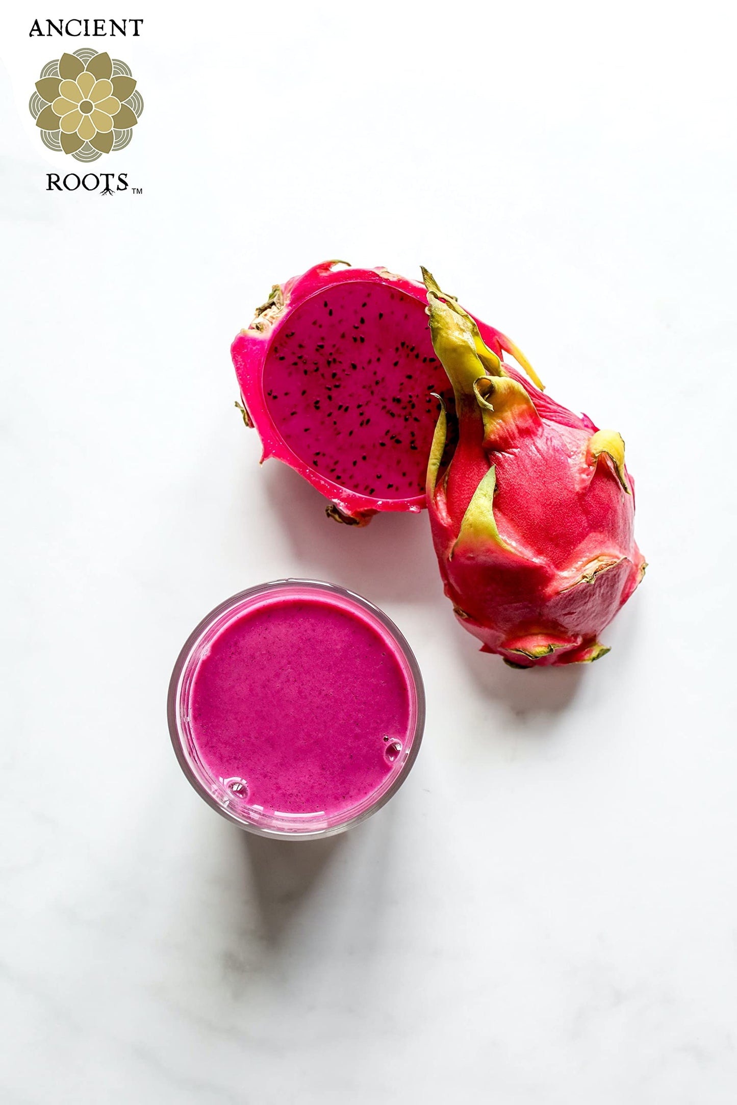 Ancient Roots Dragon Fruit Powder - Natural Food Coloring, Flavoring Powder, Baking Powder, Pitaya Powder For Smoothie, Filled W