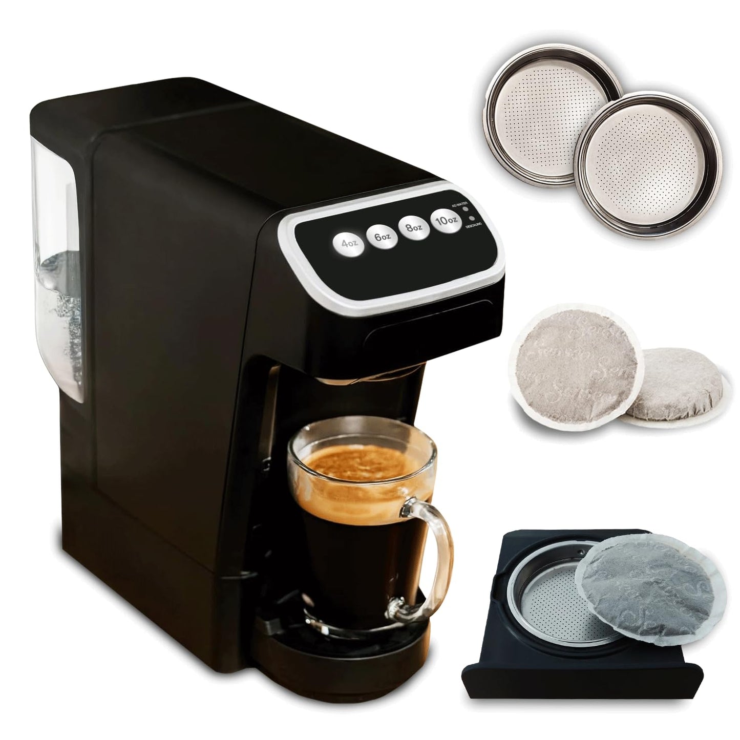 PeleCafe Coffee Machine - Compatible with Senseo Pods - Fast Brewing Single-Serve Coffee Maker with Rich Flavor Extraction  Crema Layer  Space-Saving Sleek Design  Barista-Quality Taste
