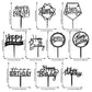 40 Pcs Happy Birthday Cake Topper Acrylic Birthday Cupcake Topper Cake Pick Decorations For Birthday Party Cake Desserts Pastrie