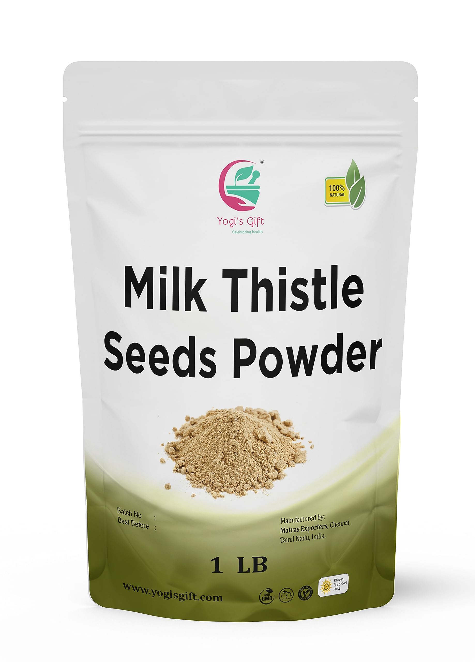 Milk Thistle Seed Powder 1 Lb | Rich In Silymarin | By Yogi'S Gift
