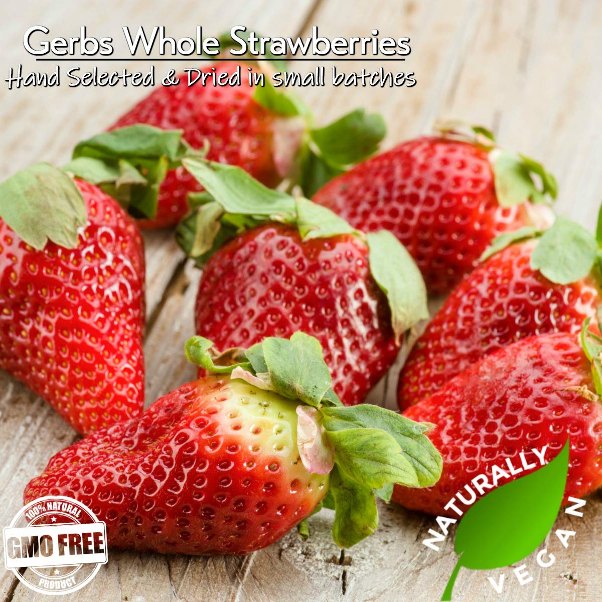 Gerbs Summer Sweet Strawberries 4 Lbs. | Freshly Dehydrated Resealable Bulk Bag | Top Food Allergy Free | Sulfur Dioxide Free Re