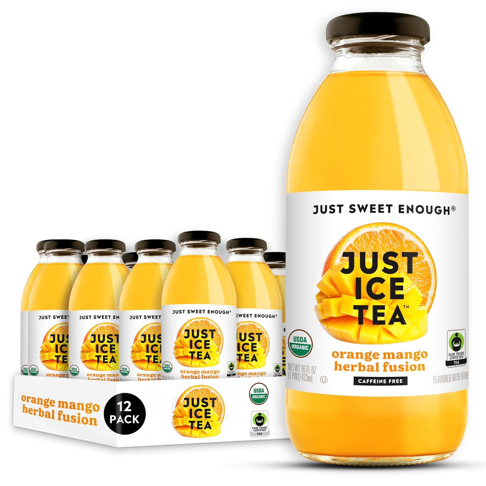 Just Ice Tea Organic Orange Mango Herbal Fusion Tea  16 FZ