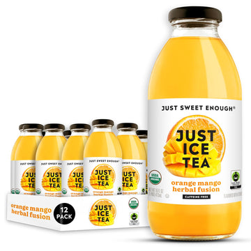 Just Ice Tea Organic Orange Mango Herbal Fusion Tea  16 FZ