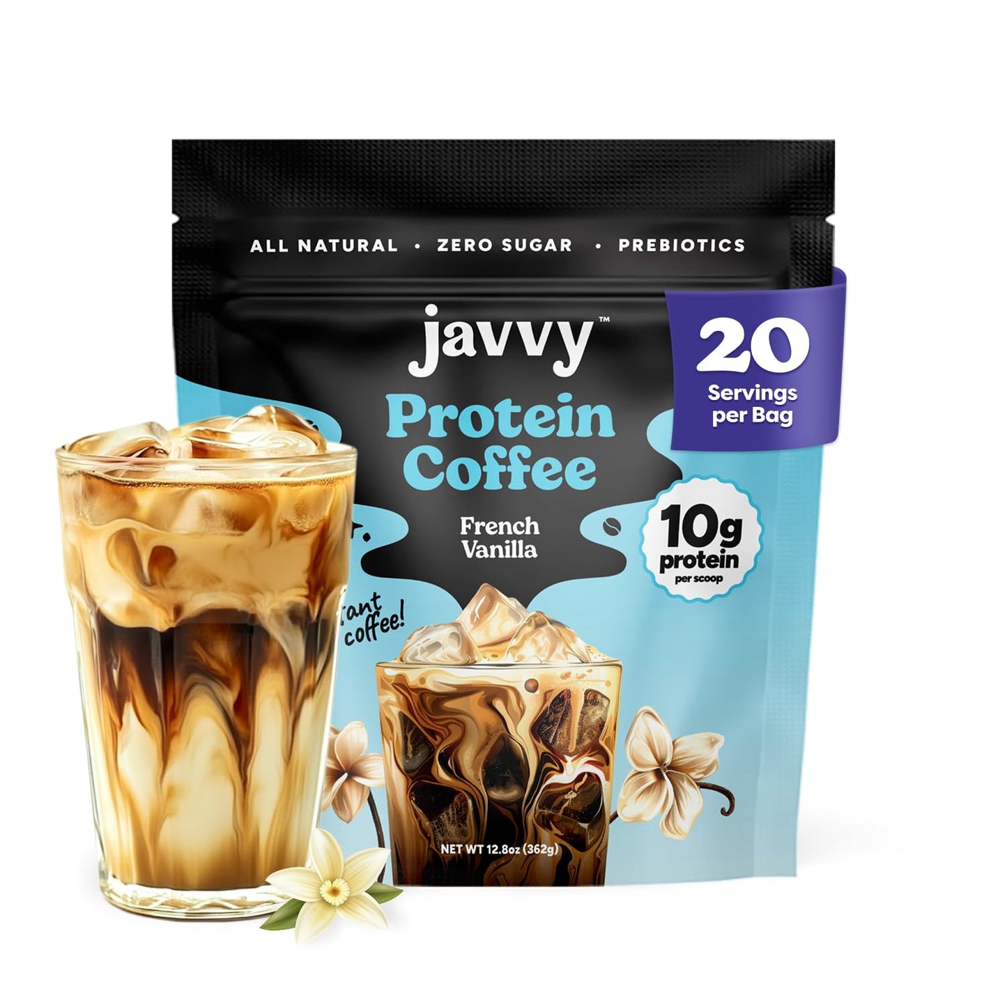 Javvy French Vanilla Flavor - 20 Servings - Brown - Discontinued