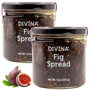 Divina Fig Spread Jam, 9 oz, 2-Pack - Sweet and Rich Flavor, Perfect for Spreading and Baking