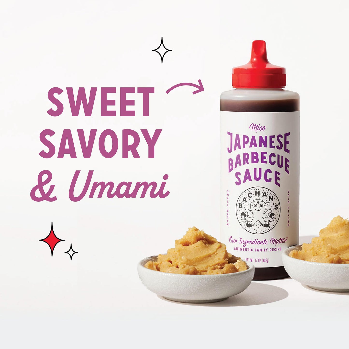 Bachans - Miso Japanese Barbecue Sauce, 17 Oz, Small Batch, Non GMO, No Preservatives, Vegan and BPA free. Condiment for Wings,