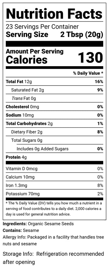 Terrasoul Superfoods Organic Hulled Sesame Seeds, 16Oz - Perfect For Tahini | Gluten-Free | Raw