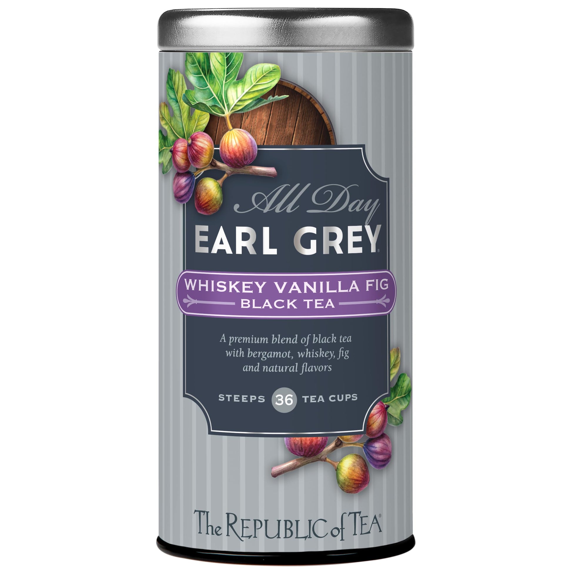 The Republic of Tea - All Day Earl Grey spirit-inspired flavor Vanilla Fig Black Tea  Naturally Caffeinated  36 Tea Bags