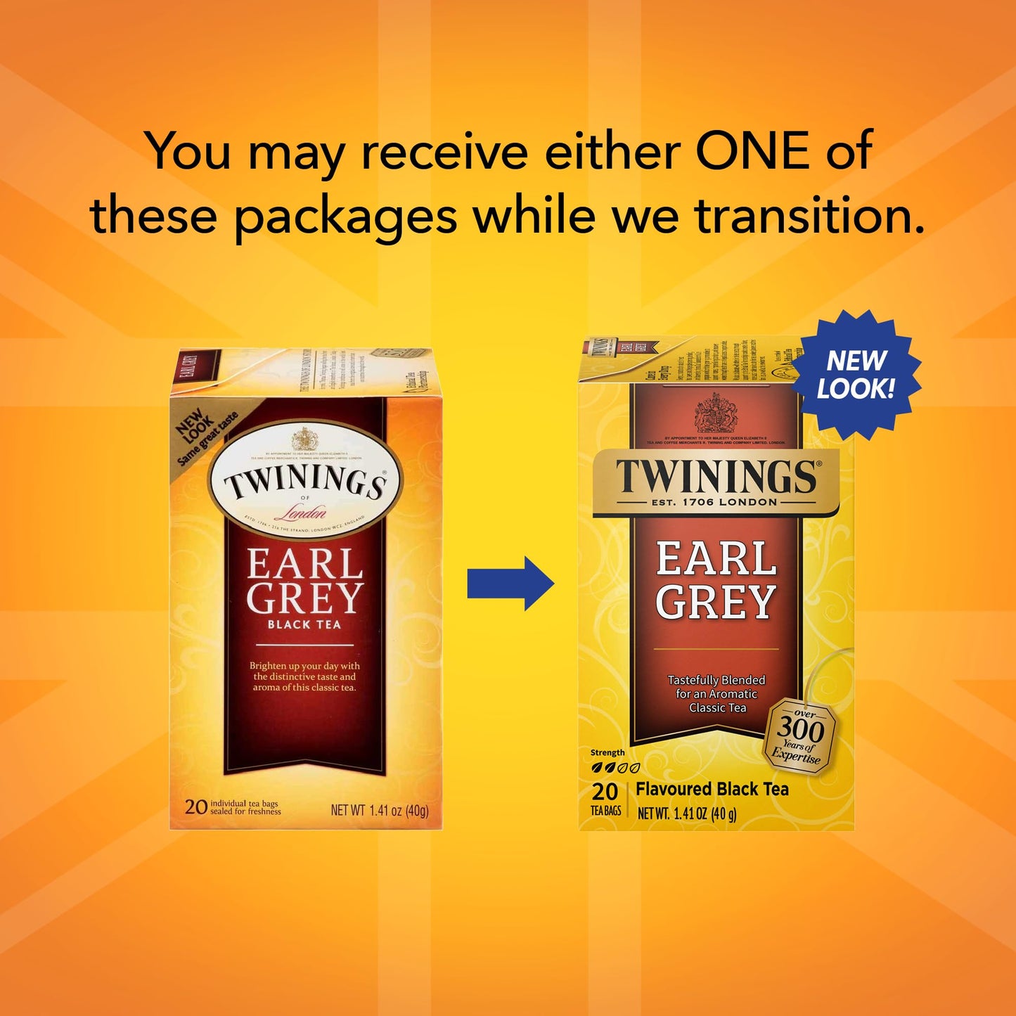 Twinings Earl Grey Tea 2-Pack – A Bright And Zesty Black Tea Infused With Citrus Bergamot Flavours, Caffeinated Tea Bags, Individually Wrapped, 20 Count Each